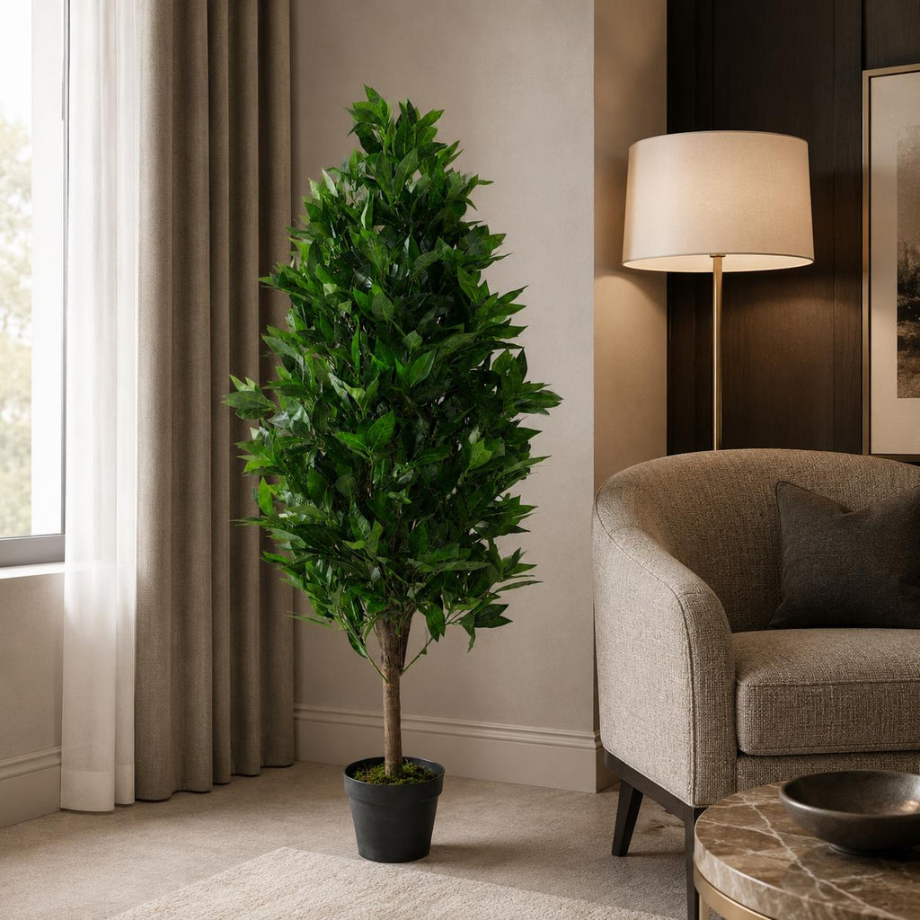120cm Artificial Bay Laurel Cone Topiary