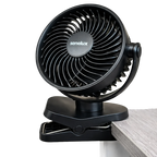 Senelux 5-Inch Rechargeable Clip-On Fan with 4 Speeds