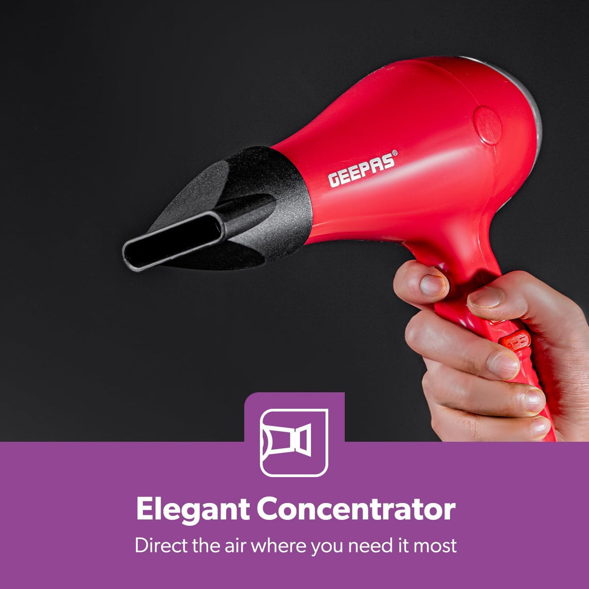 Geepas 1500W Compact Hair Dryer with Cool Shot – GHD86089UK