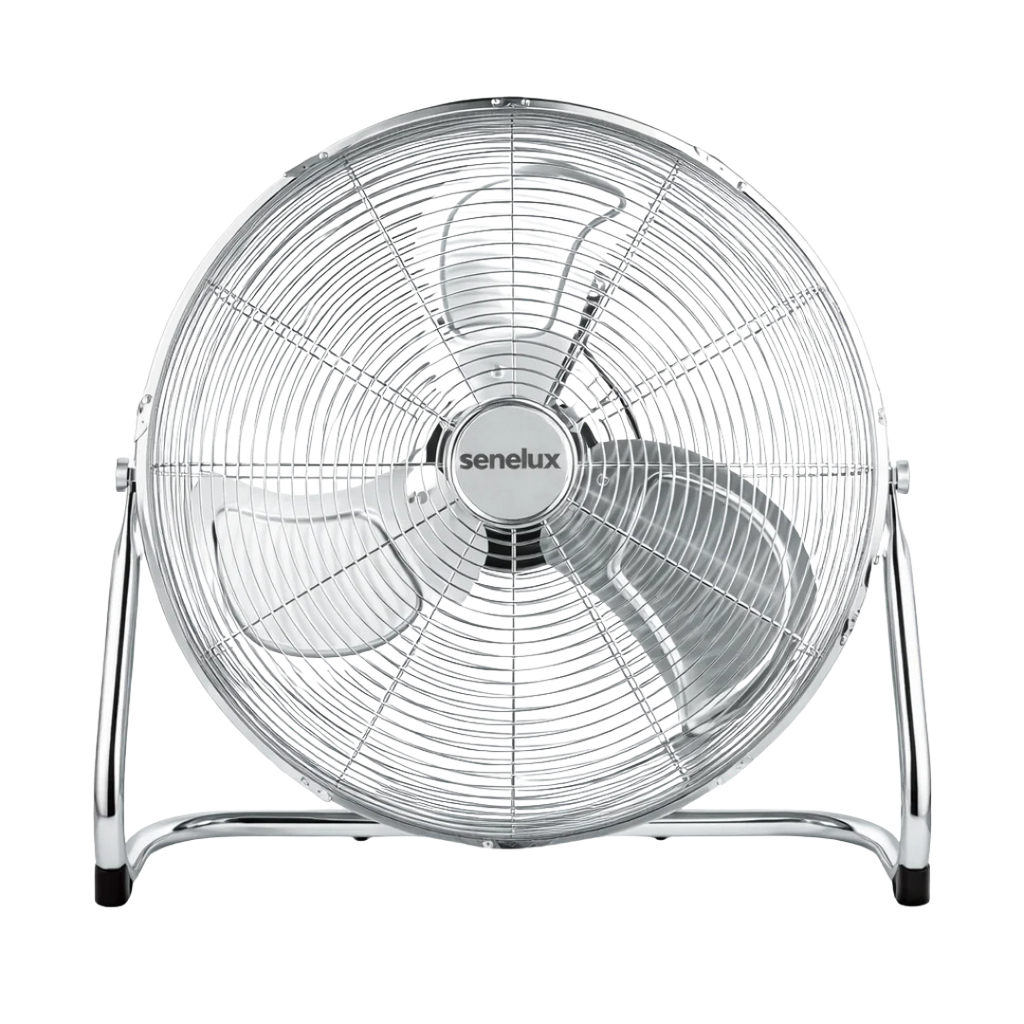 Chrome Floor Fan with 3 Speeds and Adjustable Tilt