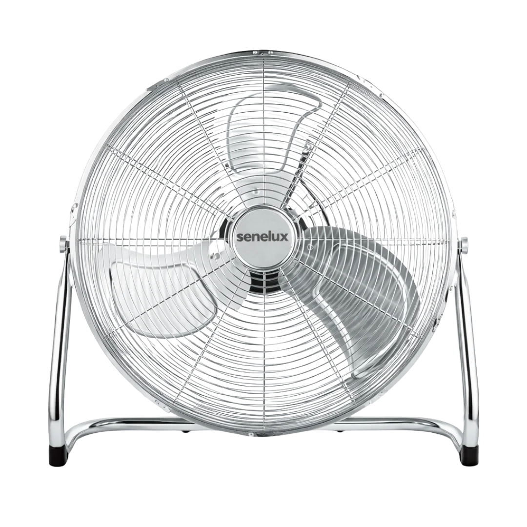 Chrome Floor Fan with 3 Speeds and Adjustable Tilt