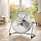 Chrome Floor Fan with 3 Speeds and Adjustable Tilt