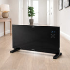 Senelux Black Glass Panel Heater with Wi-Fi Controls