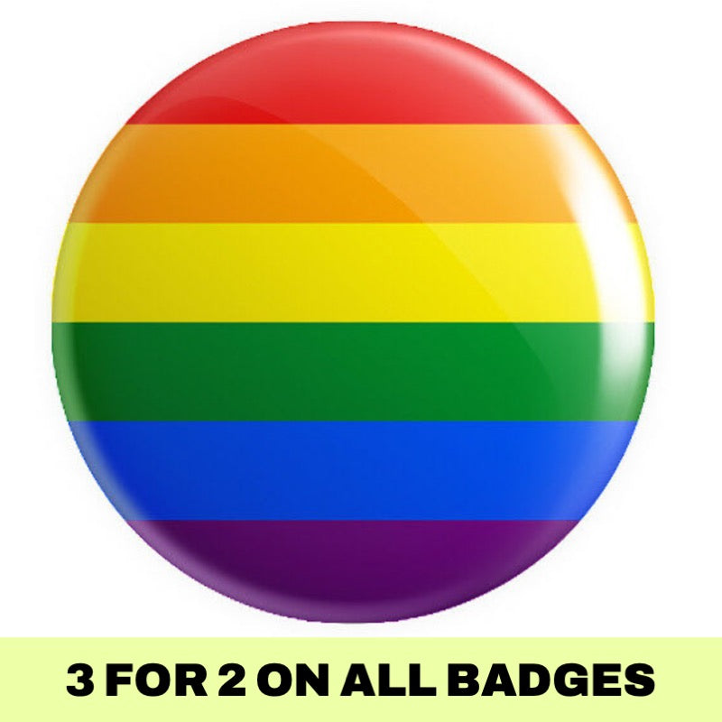 Rainbow Pride Flag Button Badge – 25mm