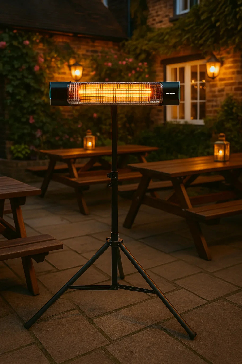 Tripod-Mounted Infrared Patio Heater with Remote Control