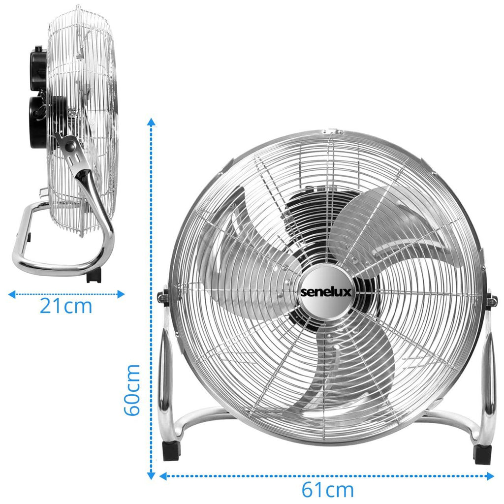 Refurbished Senelux 20-Inch Chrome Floor Fan