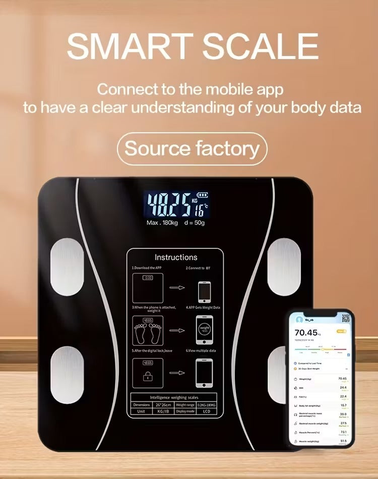 Smart Digital Bathroom Scale with App Connection