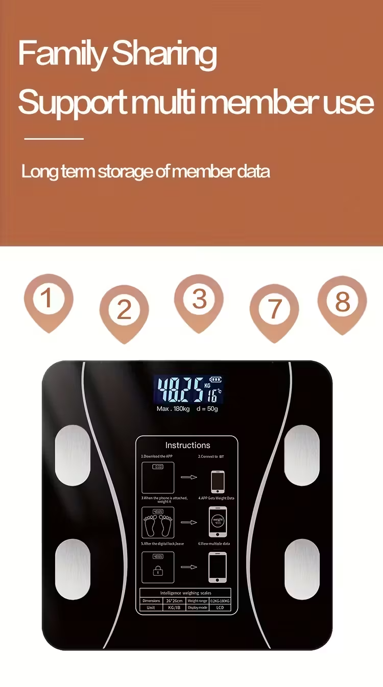 Smart Digital Bathroom Scale with App Connection